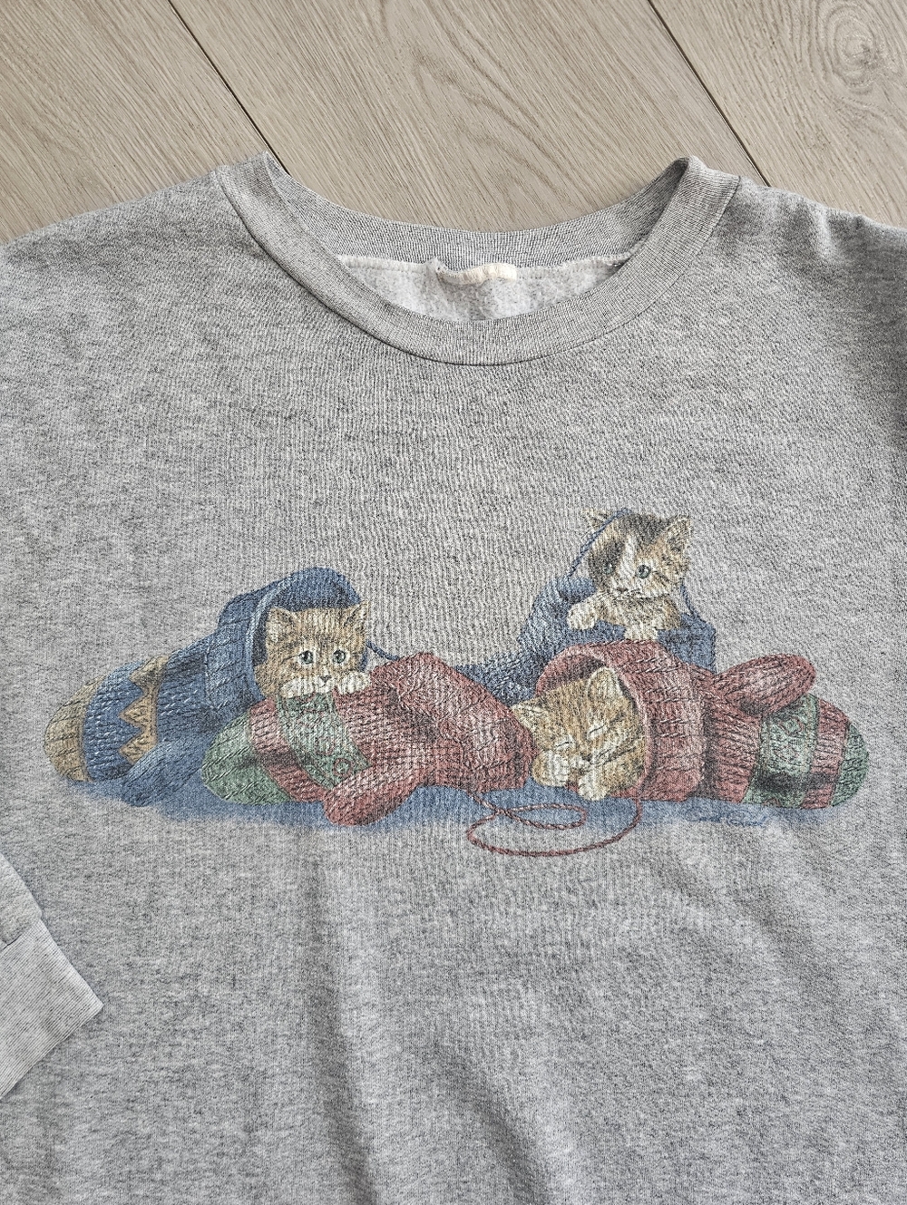 Vintage Carroll Reed Kitten Crewneck Sweater, Large - Picture 3 of 13